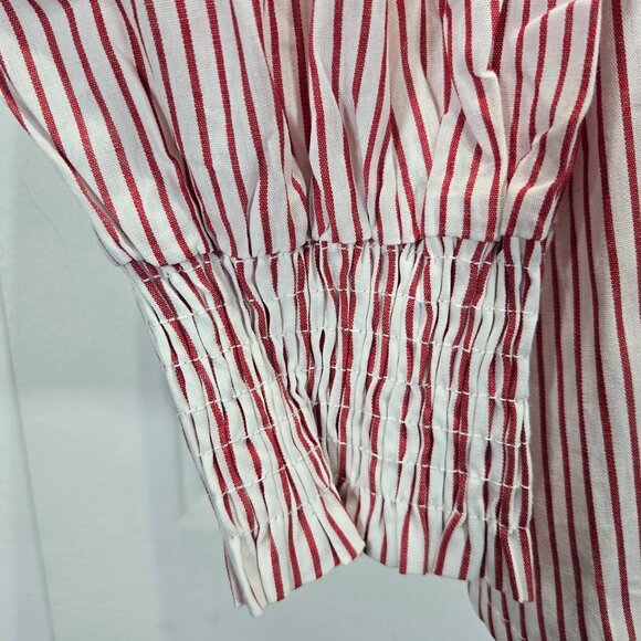 New Women’s Red & White Button-Up Blouse – Size 1XL - Picture 3 of 5